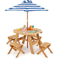 KINDERSITZGRUPPE 54cm Natur - Naturfarben, Holz - COSTWAY