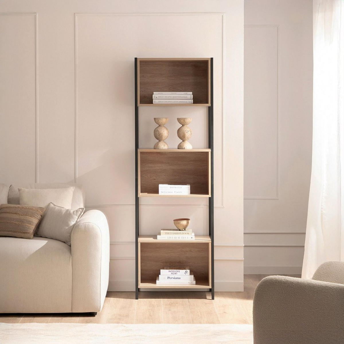 BÜCHERREGAL Orlan Zweifarbig 60 cm x 180 cm - Multicolor, Holzwerkstoff (60/180/34cm) - Klast Home