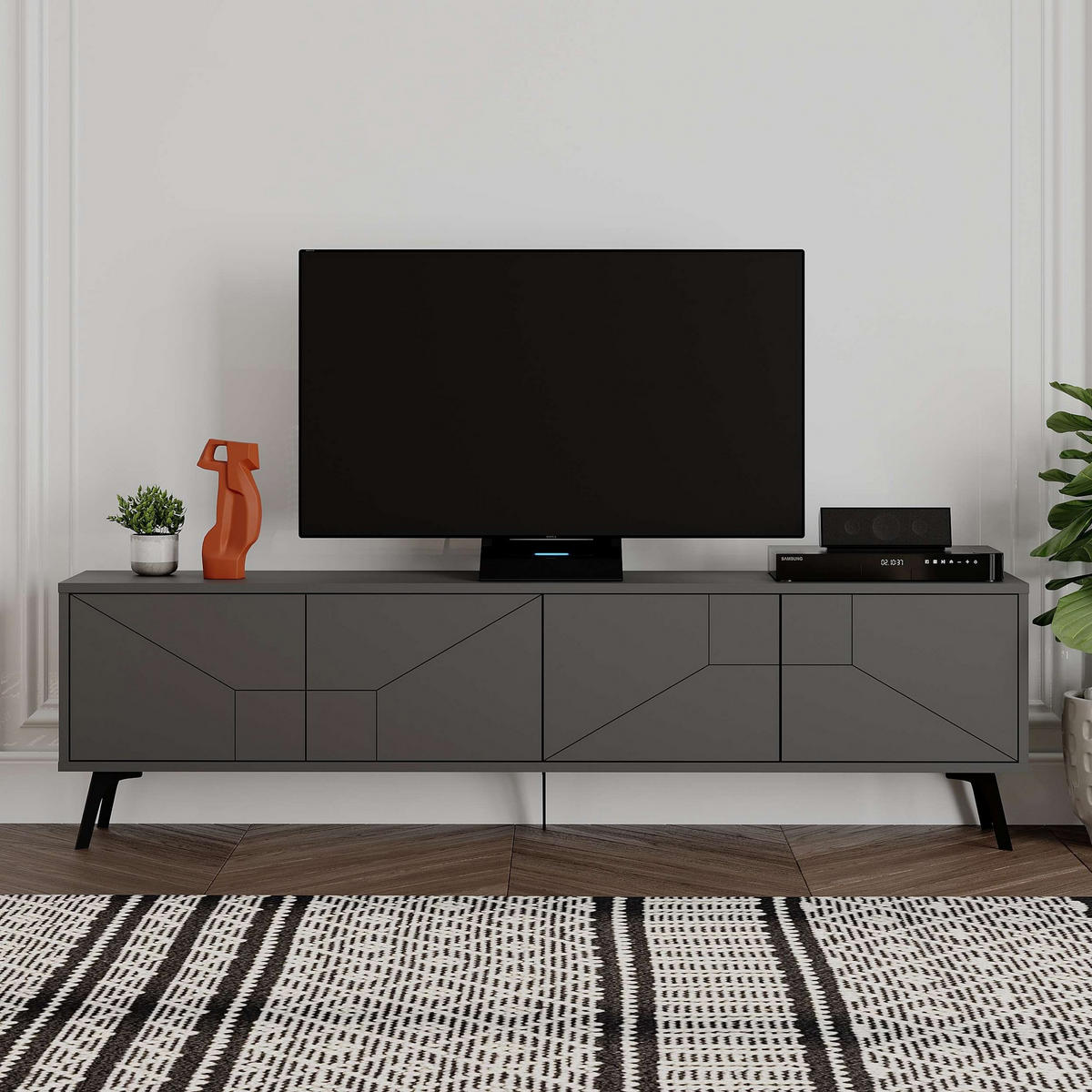 TV-MÖBEL Dune Anthrazit - Anthrazit, Holz (180/50/29cm) - Habitat Garten