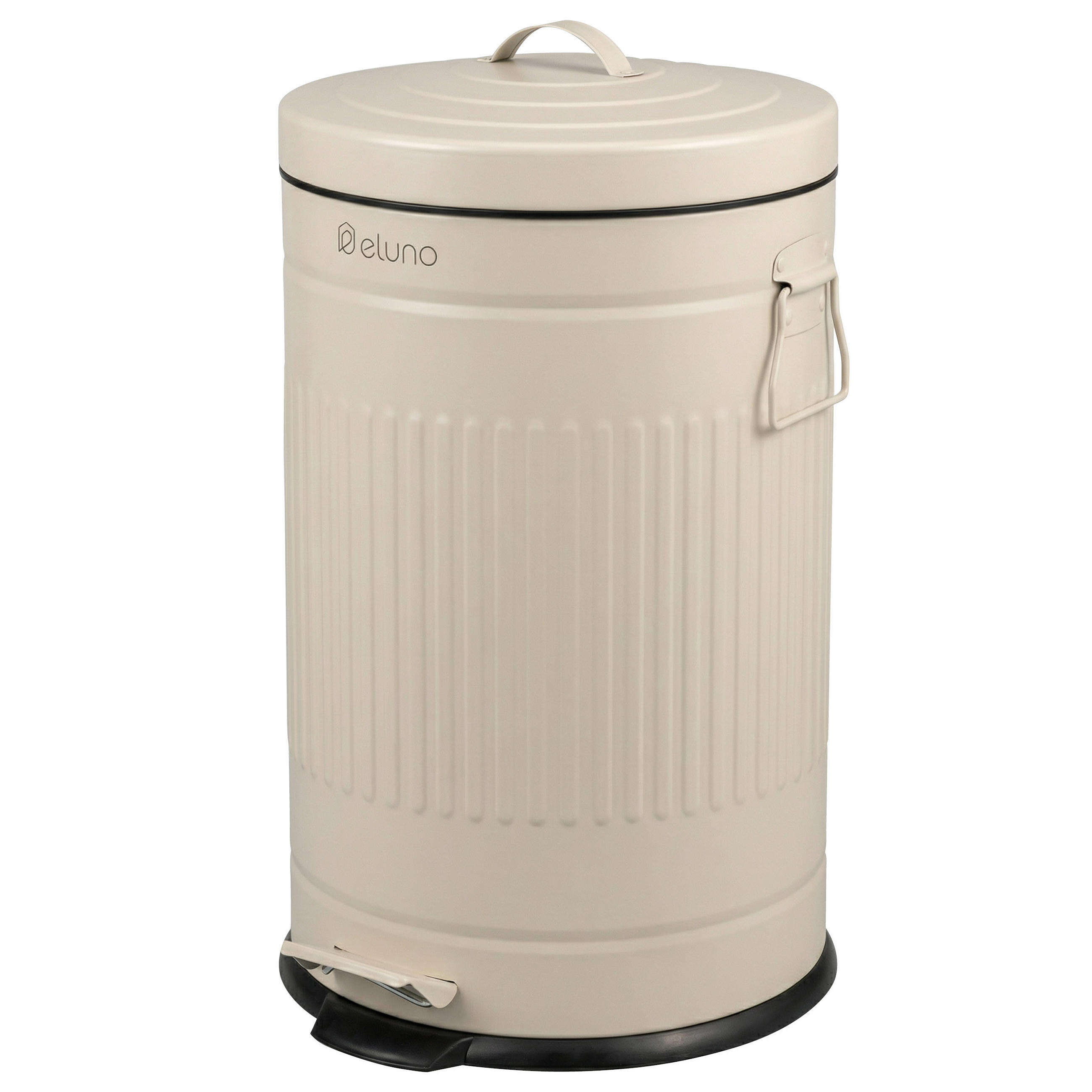ABFALLEIMER VINTAGE, 20 Liter, Metall, beige - Beige, Metall (30.5/47.5/38cm) - eluno