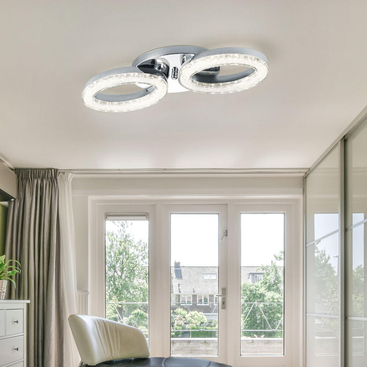 LED DECKENLEUCHTE ELEKTRA Silber Metall - Silberfarben, Metall (43/14/5.5cm)