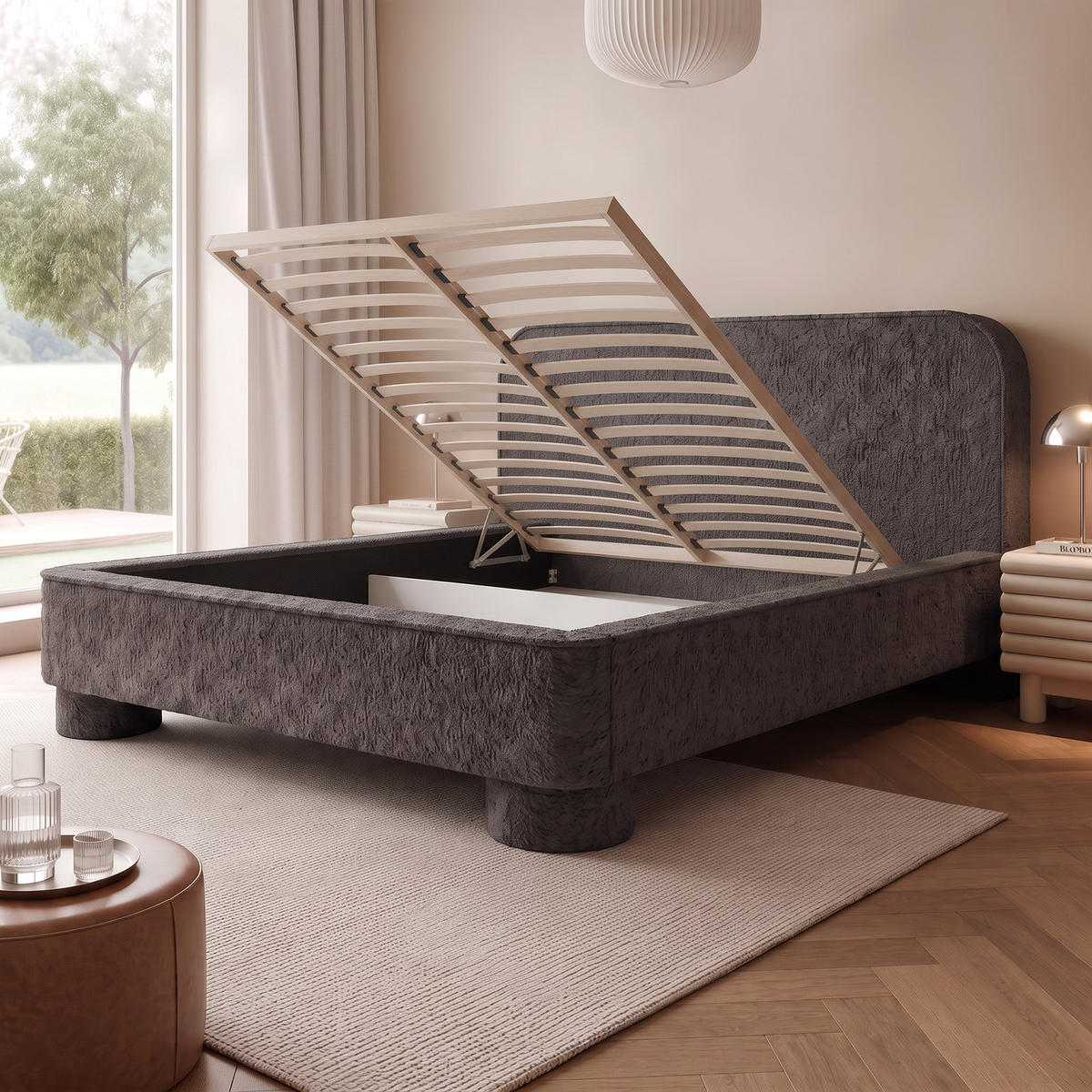 POLSTERBETT SALNUK 120x200 cm, Braun - Braun, Textil (200/120cm) - Fedve