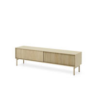RTV-SCHRANK Aviro Eiche Cremona, breite TV-Tisch - Hellbraun/Eichefarben, Holzwerkstoff (187/52/40cm) - Bettso