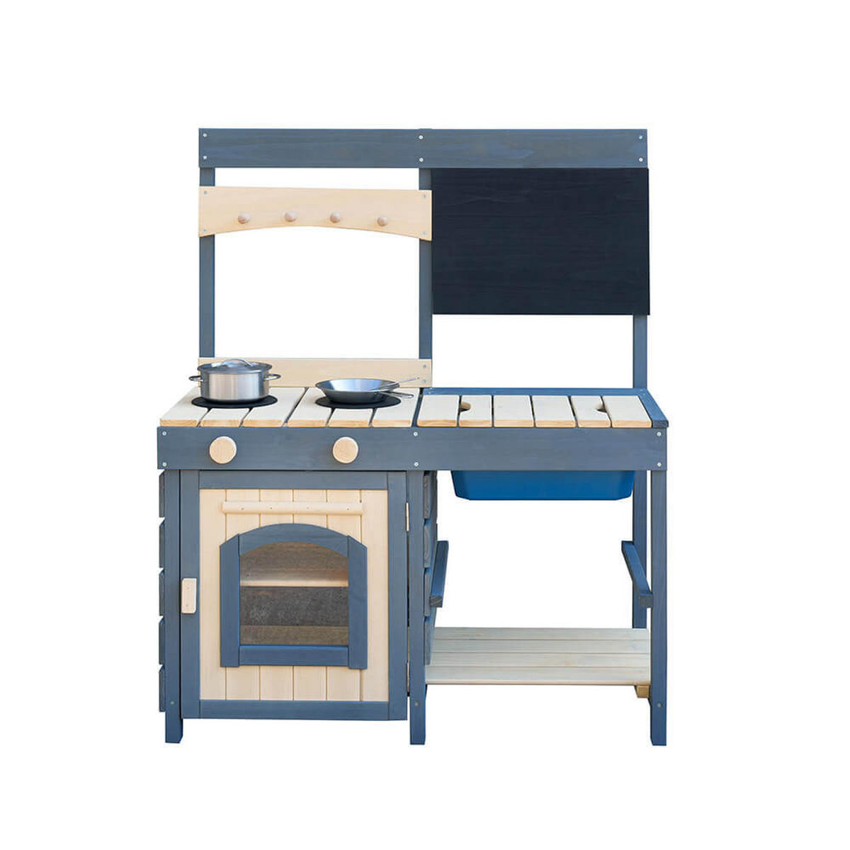 MATSCHKÜCHE MUDINO - Farbe: Grau - Grau, Holz (80/98/42cm) - Home Deluxe