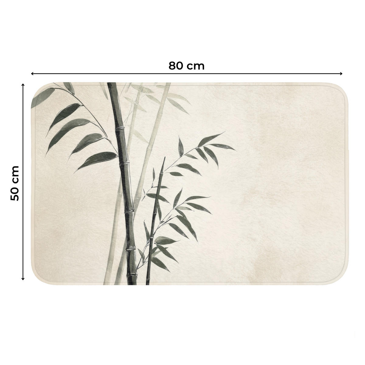 WC PŘEDLOŽKA Japandi - Bambus - béžová 80x50 cm - ecru, textil/plast (80/1cm) - OnlyWow
