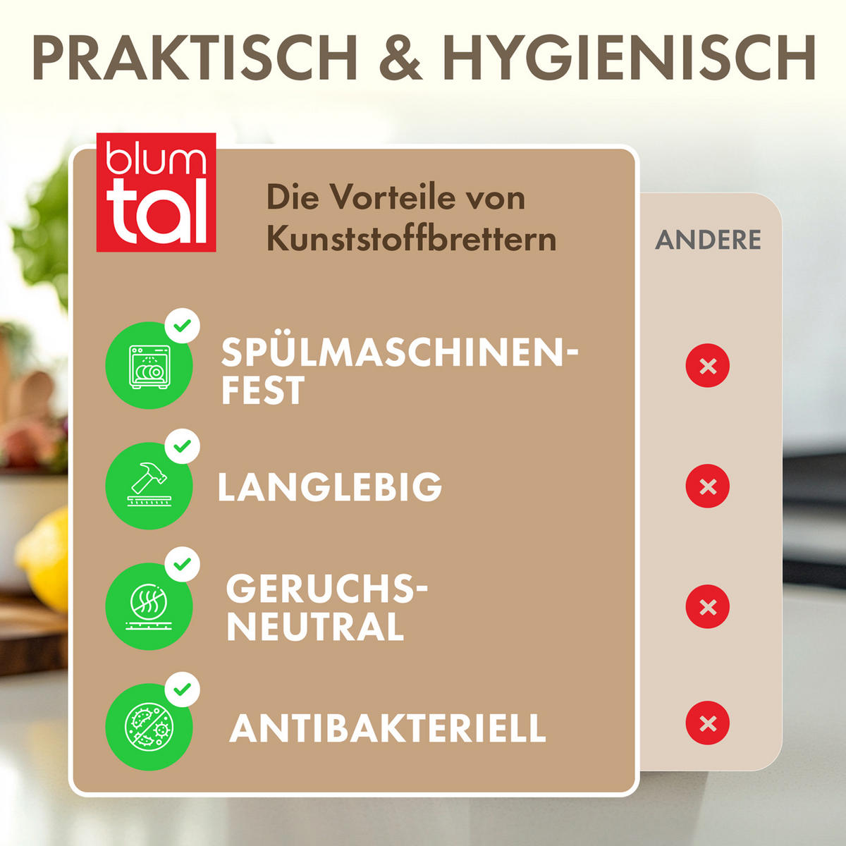 SCHNEIDEBRETT 3er Set Schwarz - Schwarz, Kunststoff (25/0.75cm) - Blumtal