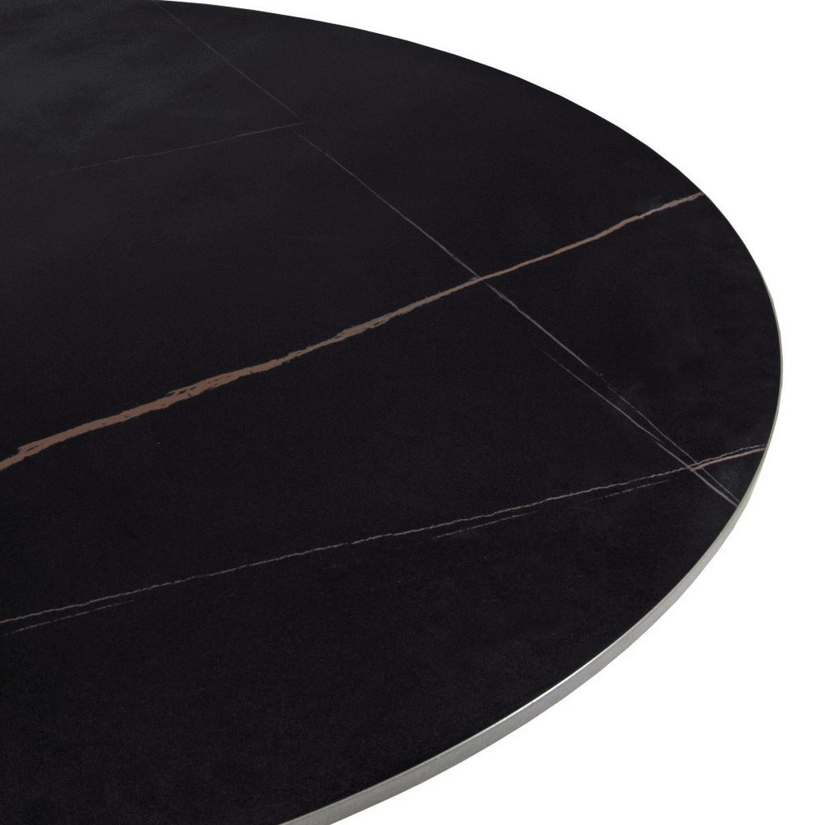 ESSTISCH aus Kunstein/ 4-5 Personen, D.100 cm, schwarz - Schwarz, Stein (100/100/77cm) - Weber Industries