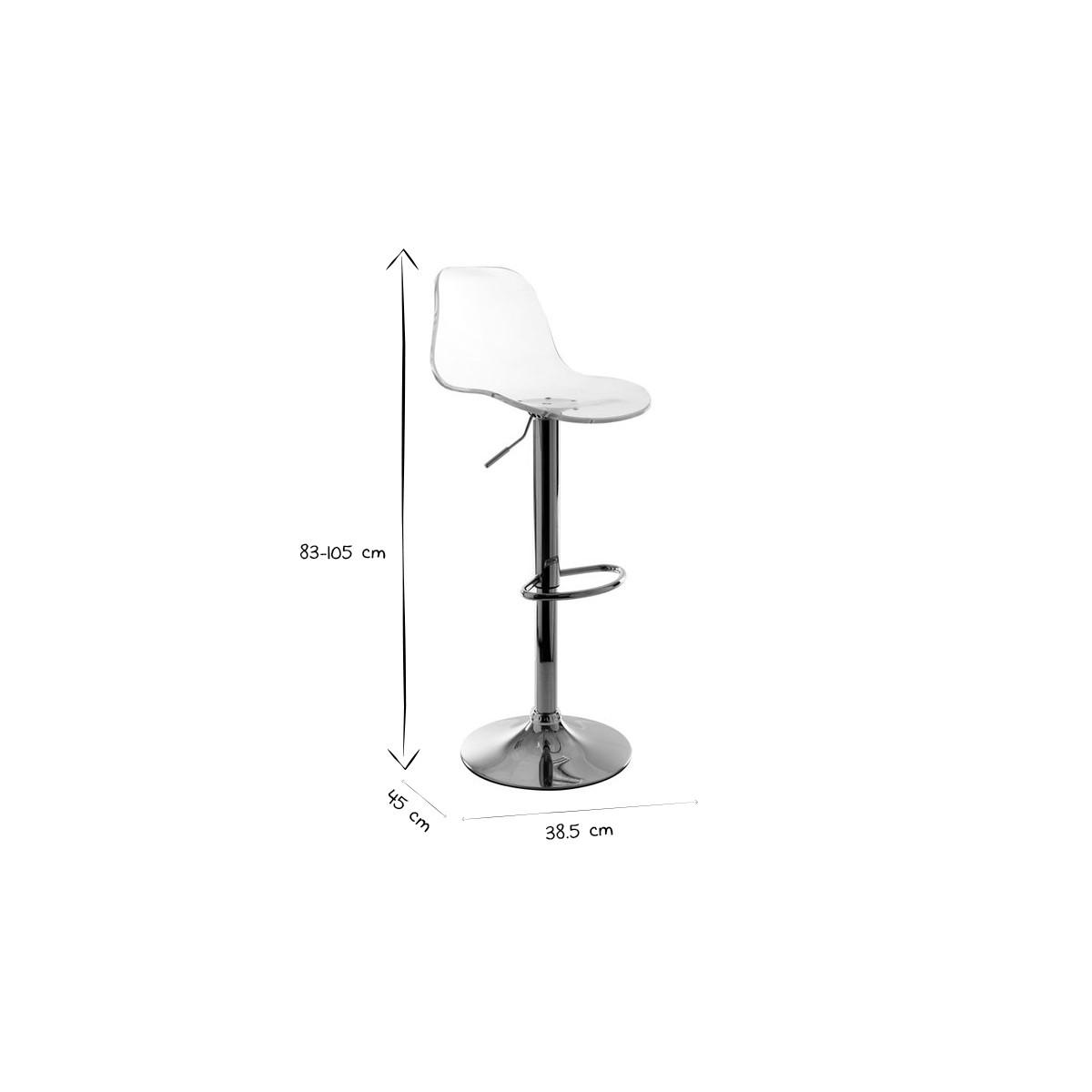 BARHOCKER Transparent 2er-Set GALILEO - Transparent, Kunststoff (45/105/38.5cm) - Miliboo