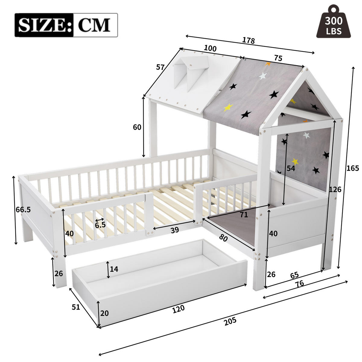 DĚTSKÁ postel 90/200 cm bílá z masivního dřeva s roštem a úložnými zásuvkami - bílá, kompozitní dřevo (90/200cm) - OKWISH