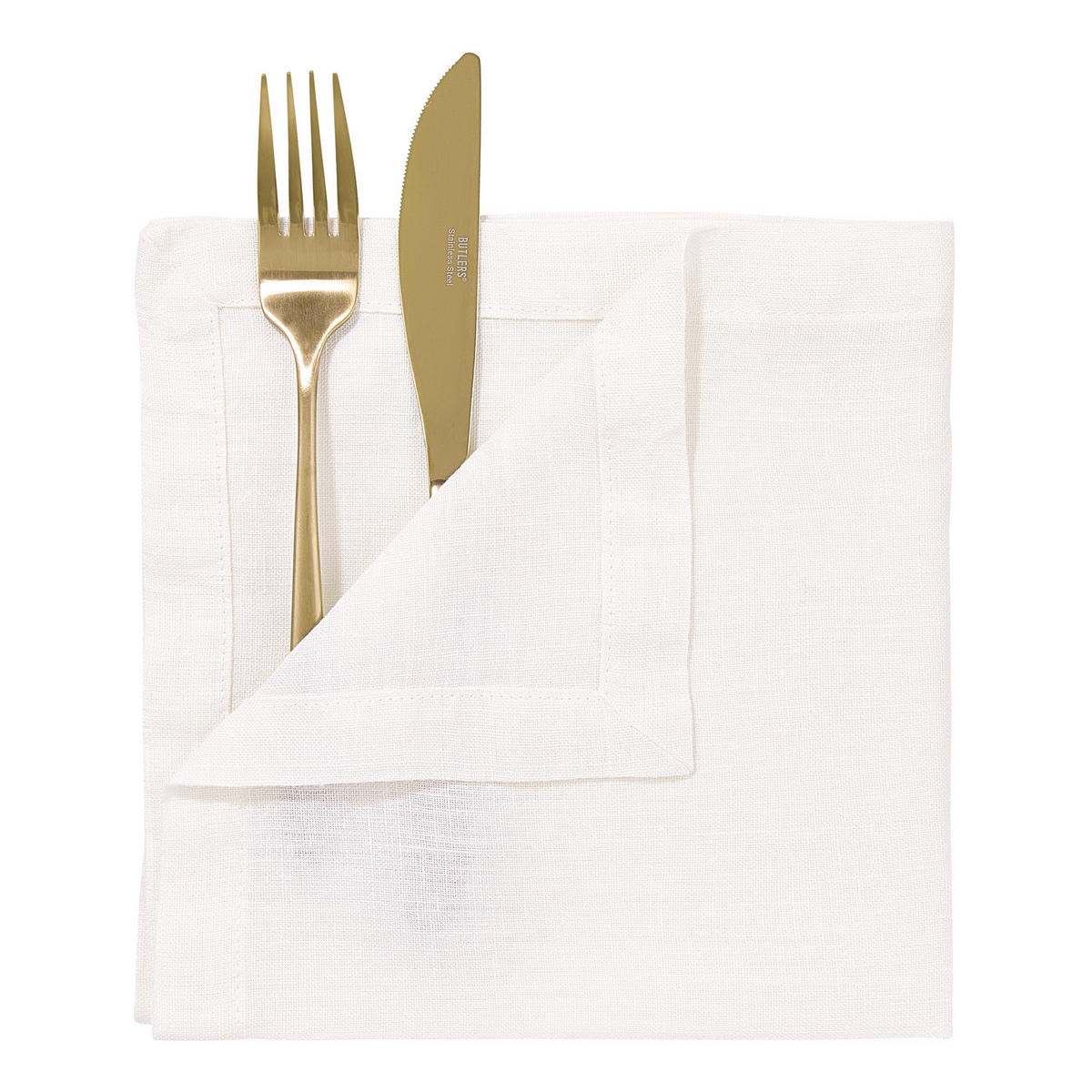 SERVIETTE Riga 42x42cm - Weiß, Textil (42/42cm) - Butlers