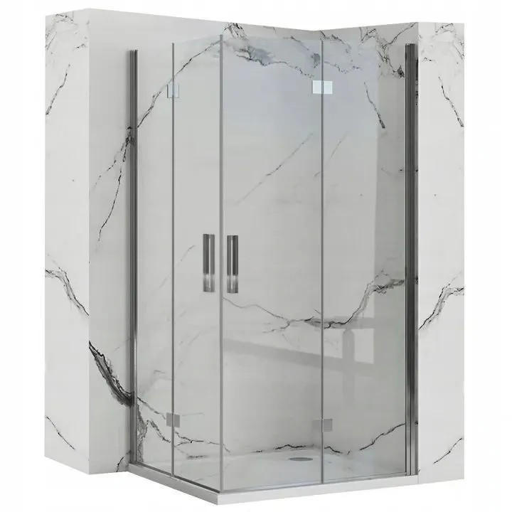 REA Duschkabine Chrom 90x190x90 cm