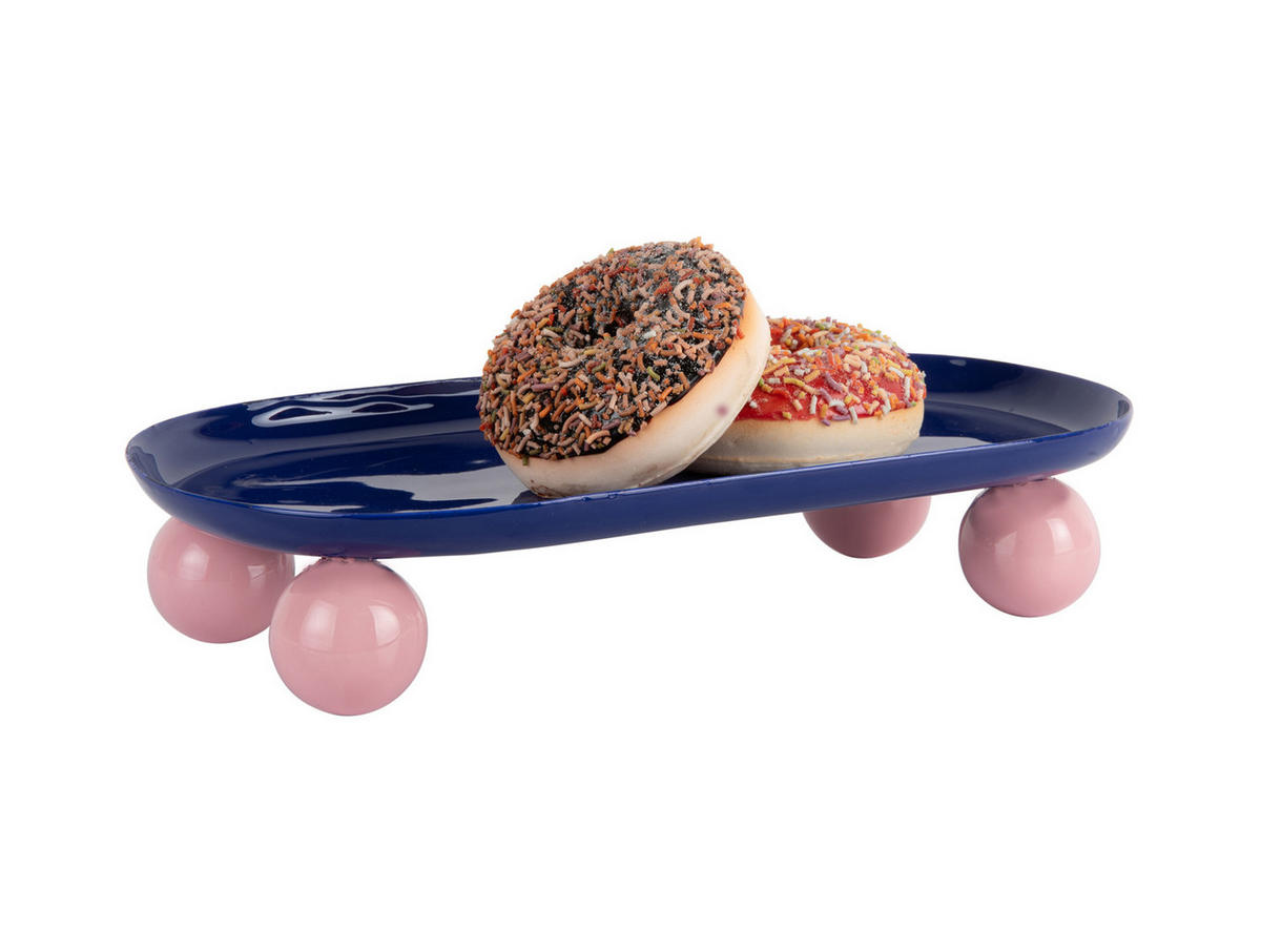 SERVIERTABLETT Double Funky Blau 39/16/6 cm - Blau, Metall (16/6/39cm) - Present Time