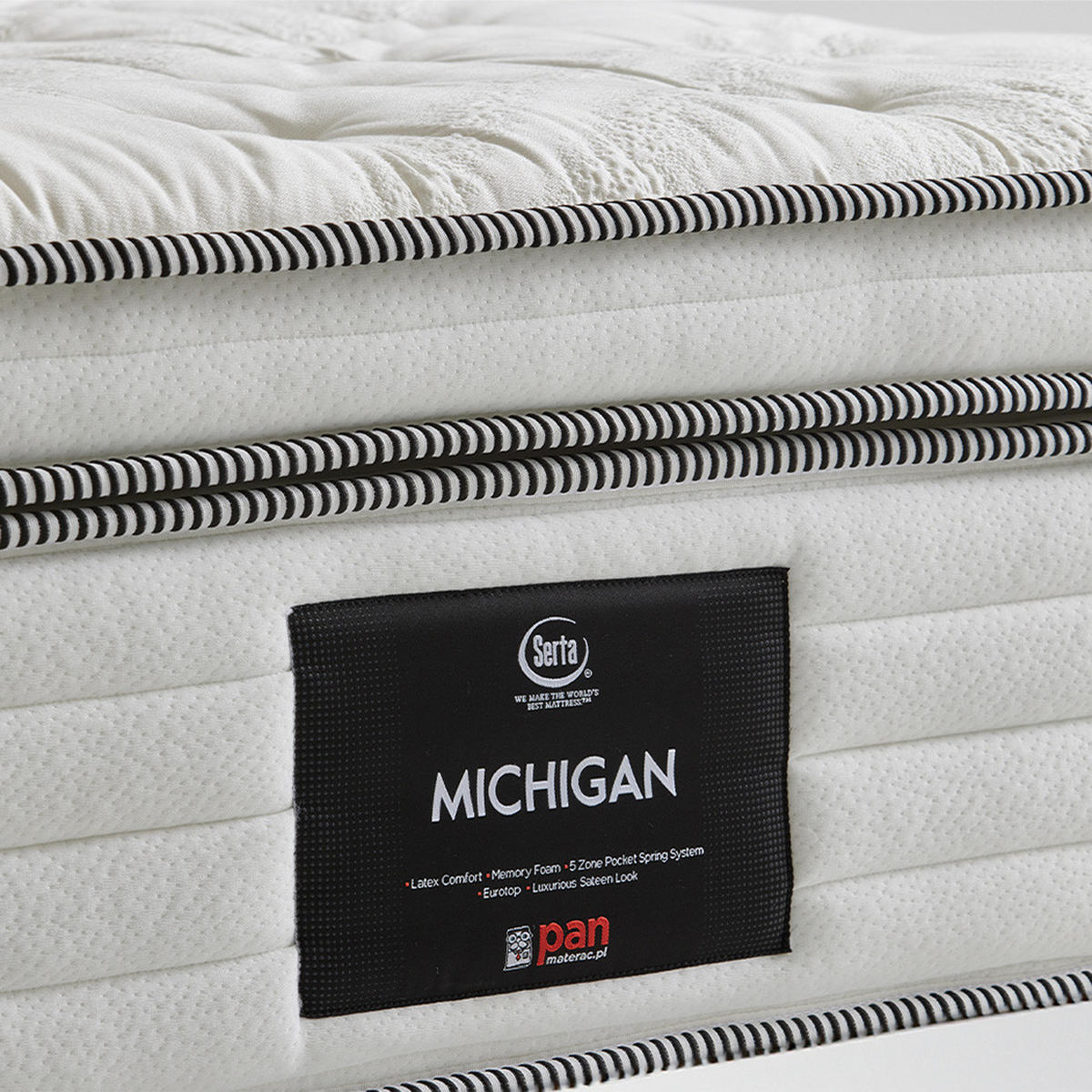 HYBRIDMATRATZE Michigan - Weiß, Textil (160/200cm) - Mr Mattress