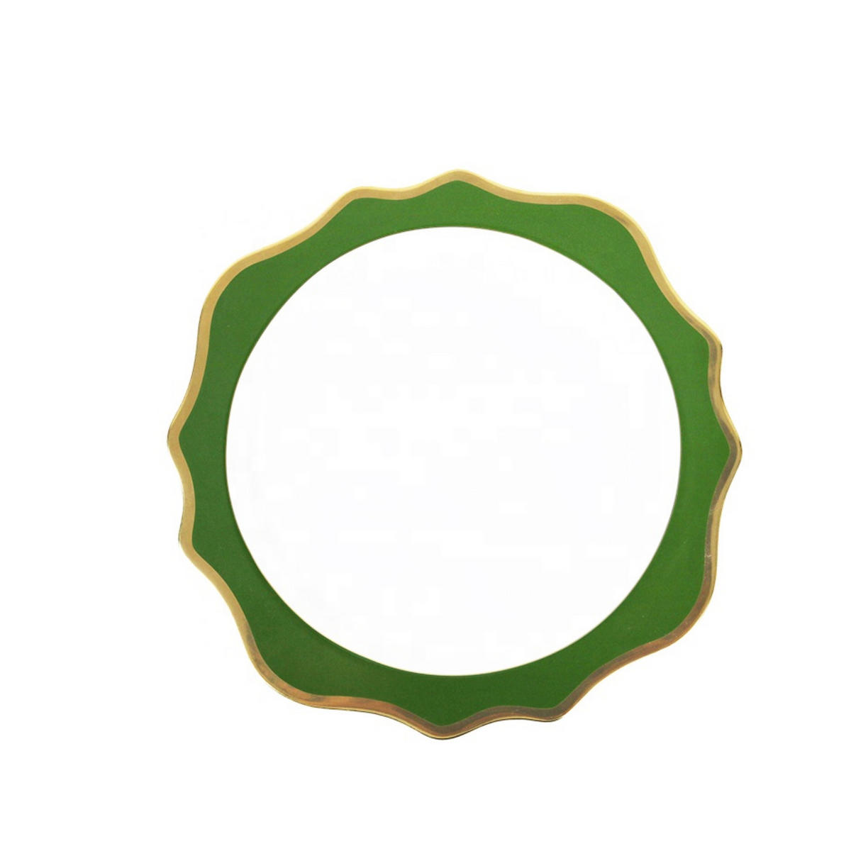 TELLERSET Grün Gold Bone China 4tlg 13" 10,5" 8,5" 6,5" - Grün, Keramik (33/33/3cm) - Quality Elegance