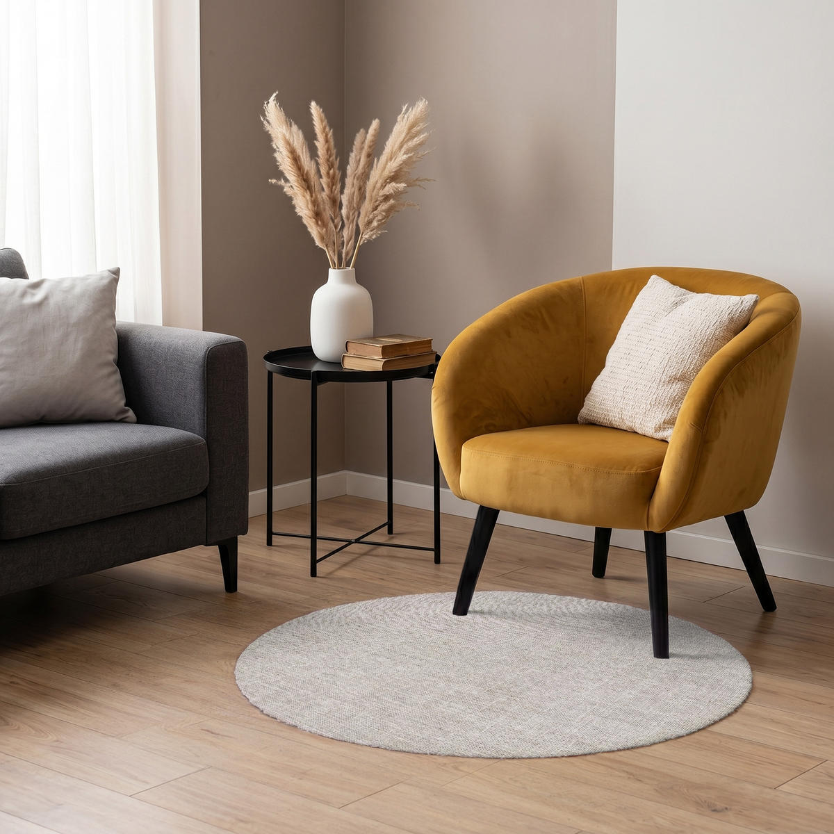 KOBERCE - Ľan - textúra - béžová - 90x90 cm - krémová, textil/plast (90/0.4cm) - OnlyWow