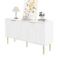 SIDEBOARD aus MDF 140x38x75 cm Weiß mit 4 Türen, verstellbaren Einlegeböden und Soft-Close - Weiß, Holzwerkstoff (140/75/38cm) - IVMEU