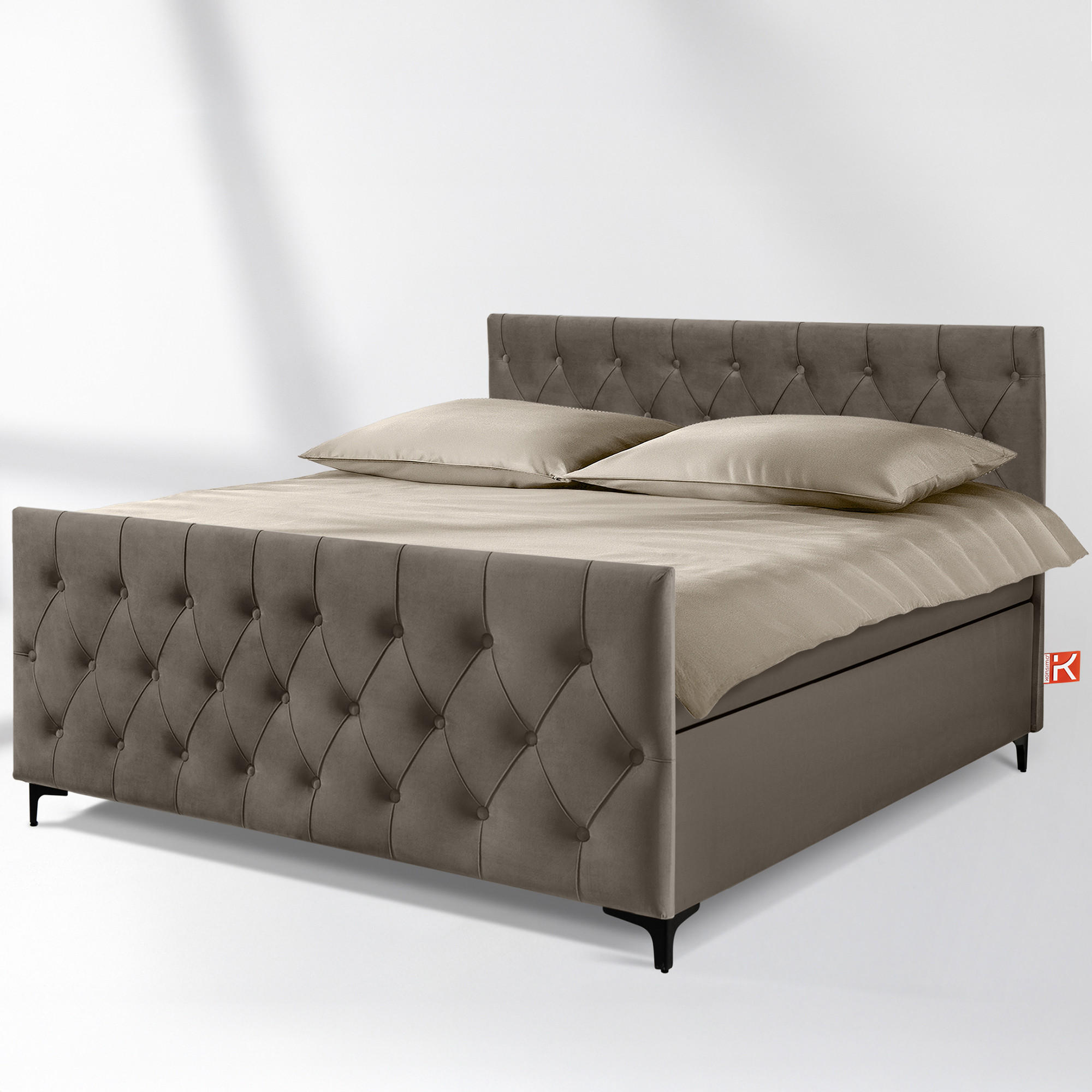 POLSTERBETT ARDEA, Braun - Schwarz/Braun, Holz/Holzwerkstoff (160/200cm) - KONSIMO®