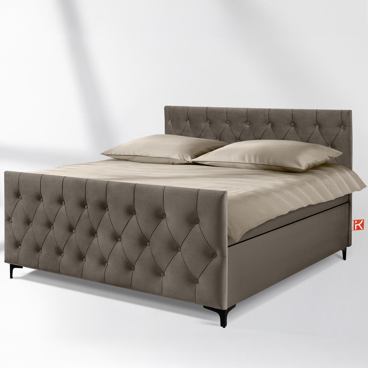 POLSTERBETT ARDEA, Braun - Schwarz/Braun, Holz/Holzwerkstoff (160/200cm) - KONSIMO®