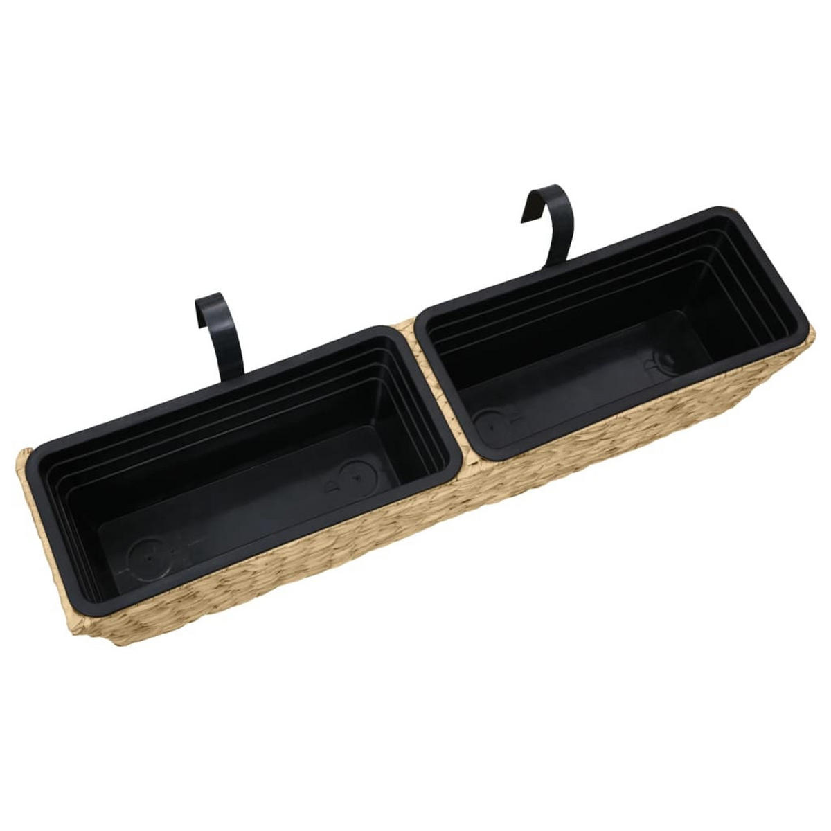 BLUMENKASTEN 2er set Wasserhyazinthe - Braun, Naturmaterialen (80/18/20cm) - vidaXL