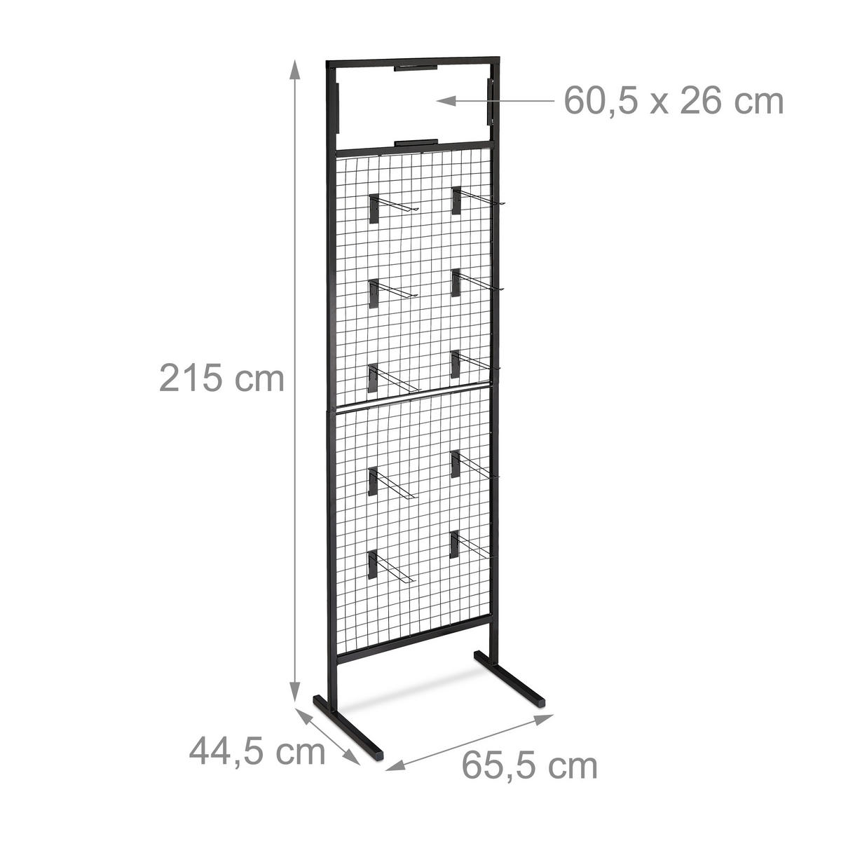 LOCHBLECHSTÄNDER - Schwarz, Metall (65.5/215/44.5cm) - Relaxdays