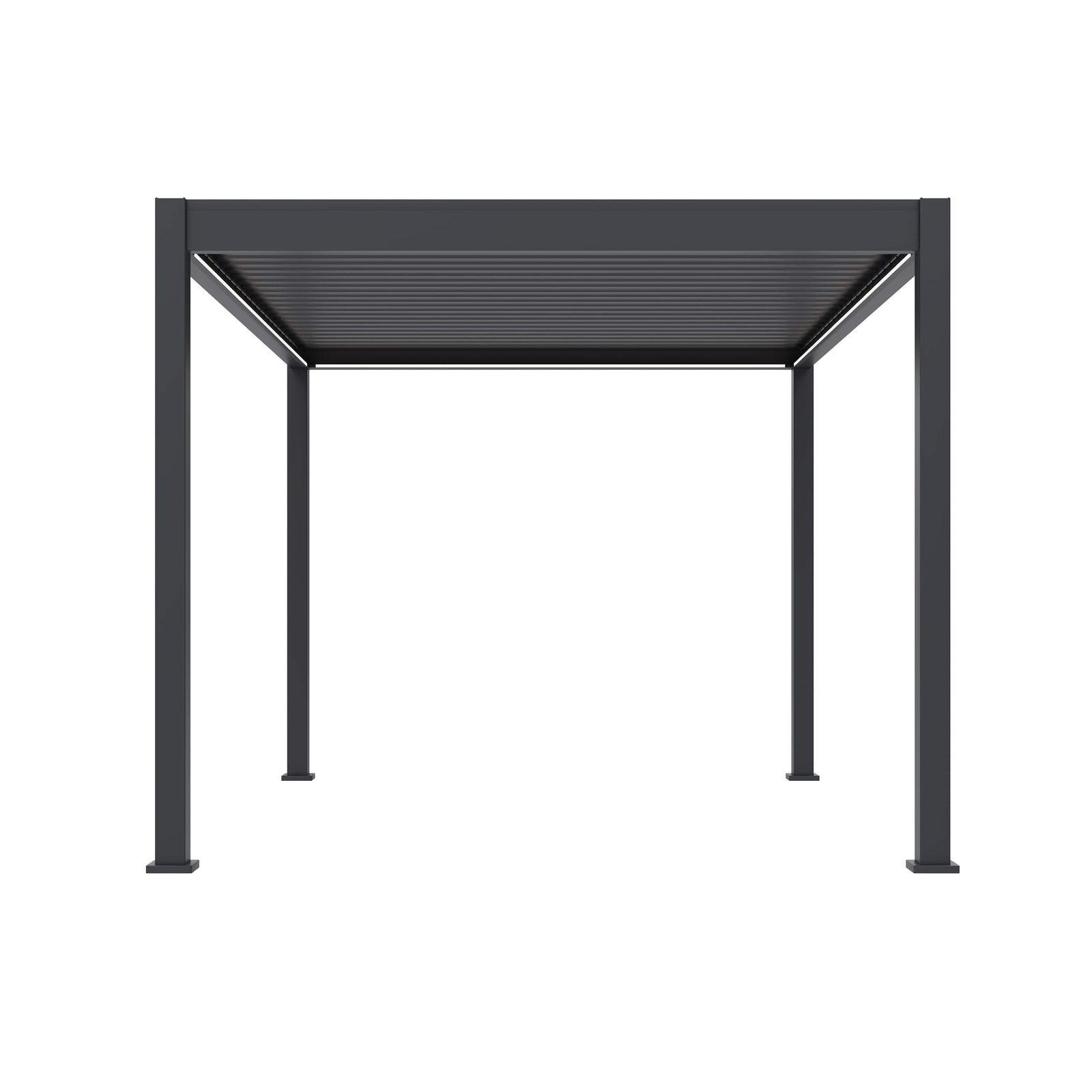 PERGOLA Terrassenüberdachung E-Superior elektrische Pergola mit LED Voll Aluminium 3 x 4 M - Anthrazit, Metall (400/255/300cm) - PergoLine