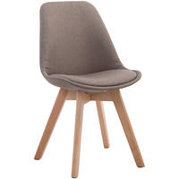 STUHL Stoff taupe - Taupe/Eukalyptusholzfarben, Holz/Textil (48/84/55cm) - CLP