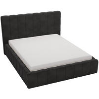 DOPPELBETT mit Bettkasten 200x200 Porto, Lattenrost, Schwarz - Schwarz, Holz/Textil (200/200cm) - Emporius