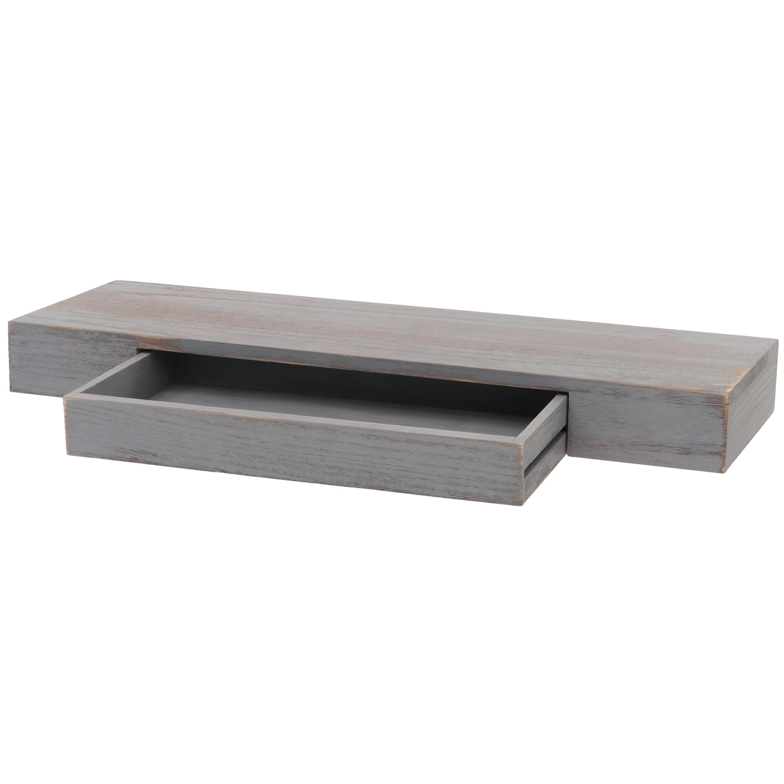 WANDREGAL SCHUBLADE Grau - Grau, Holz (80/8/25cm) - MCW