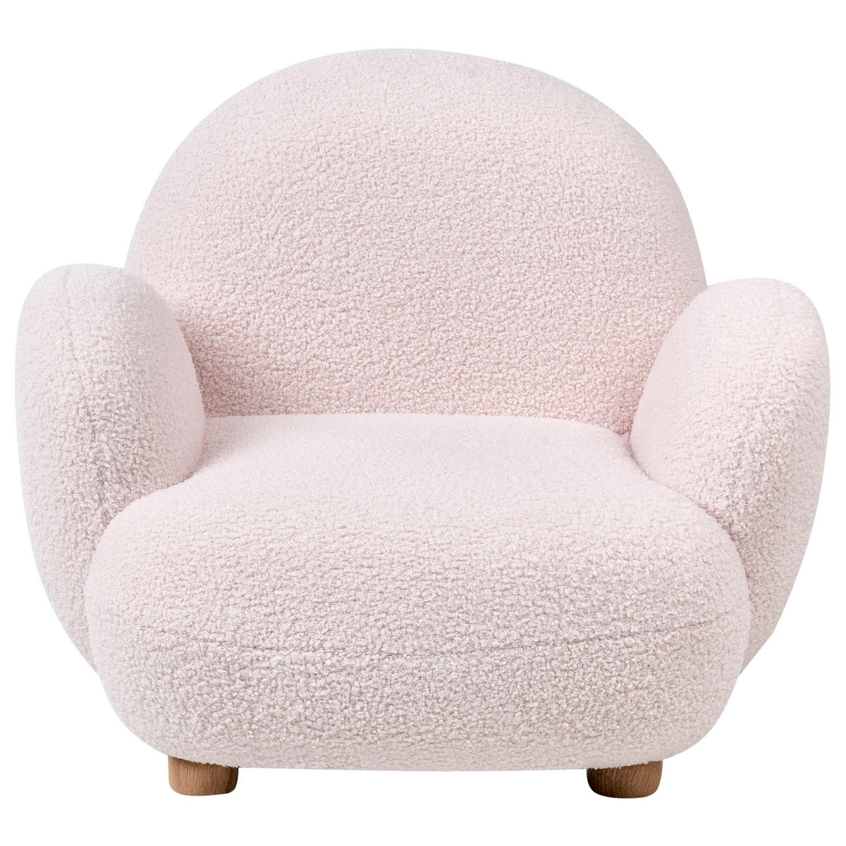 KINDERSESSEL Bouclé Pastellrosa Hem - Pink, Textil (64/55/55cm) - Beliani