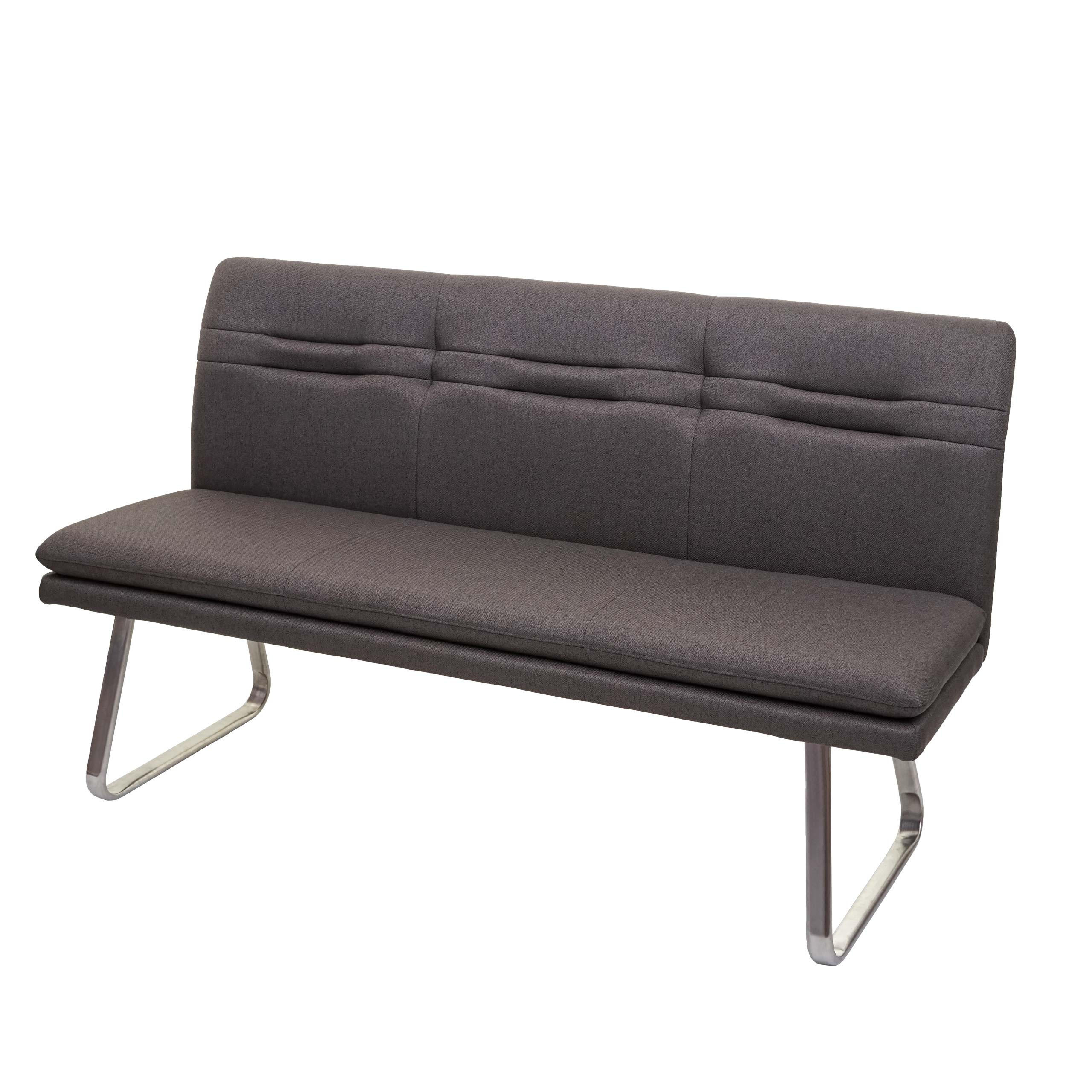 SITZBANK Dunkelbraun, Silber - Graubraun/Dunkelbraun, Textil (160/90/59cm) - MCW