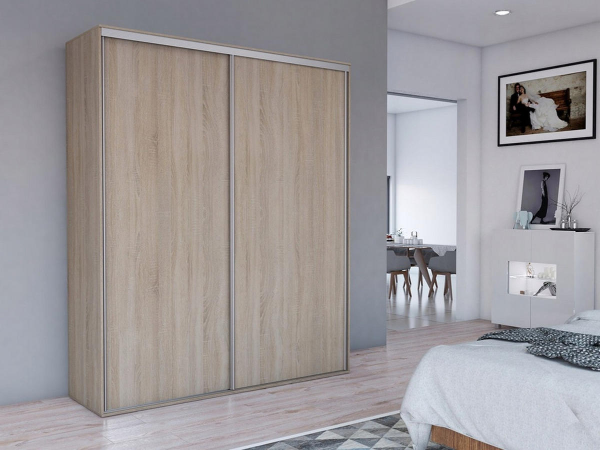 SCHIEBETÜRENSCHRANK - Kleiderschrank BORA 204 - Sonom Eiche - Sonoma Eiche, Holzwerkstoff (204/244/62cm) - Möblo