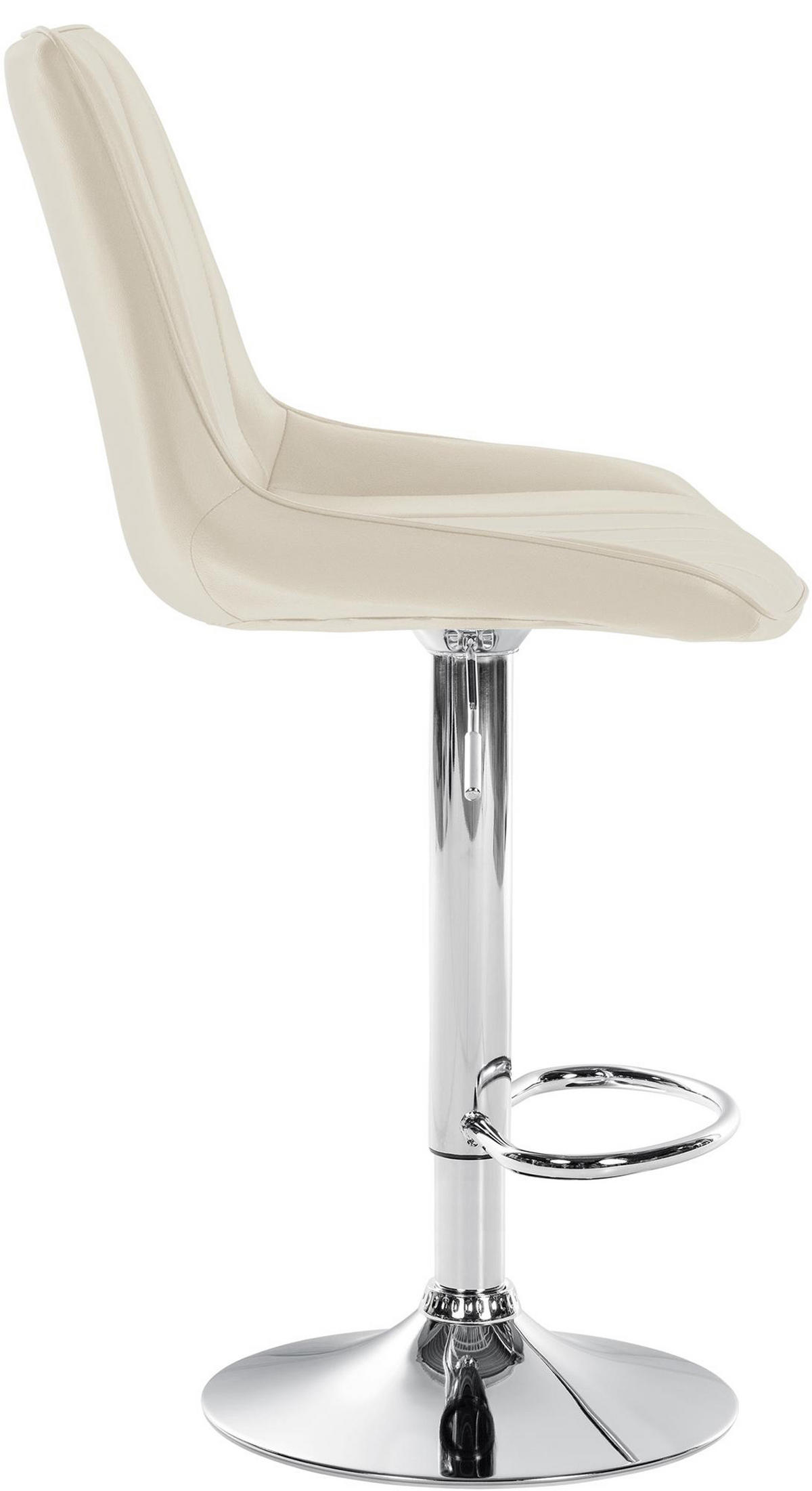 BARHOCKER 2er Set Tolor Kunstleder chrom creme - Chromfarben/Naturfarben, Kunststoff/Metall (49.5/112/50cm) - TPFLiving