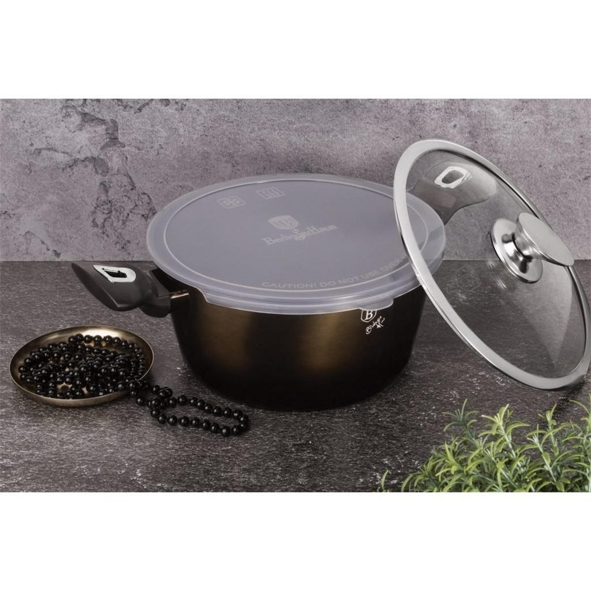 TOPF Schwarz 28/28/12.4 cm BH6606 - Schwarz, Metall (28cm) - Berlinger Haus