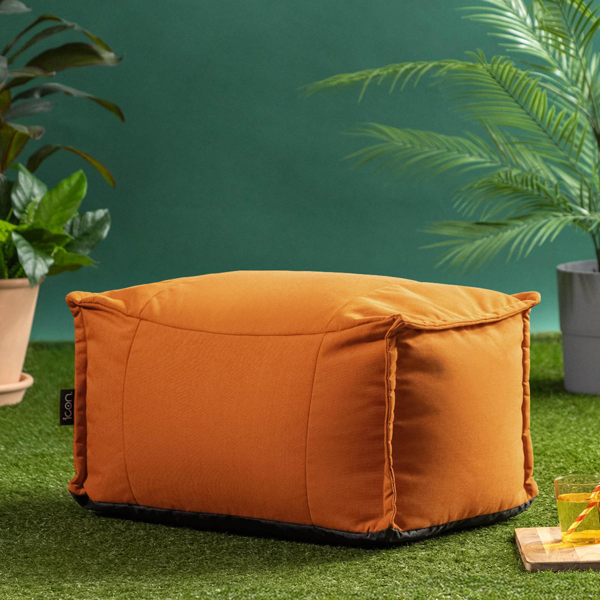 HOCKER Outdoor Bud - Orange, Textil (67/34/45cm) - icon