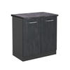 SPÜLENUNTERSCHRANK R-Line Schwarz Beton 80 cm AP Anthrazit - Anthrazit/Schwarz, Holzwerkstoff (80/81.6/60cm) - Vicco