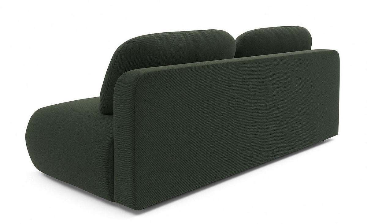 SCHLAFSOFA OTO, Sofa mit Schlaffunktion und Bettkasten, Farbe: Grün, Velourstoff - Grün, Textil (206/90/92cm) - Sepro Meble