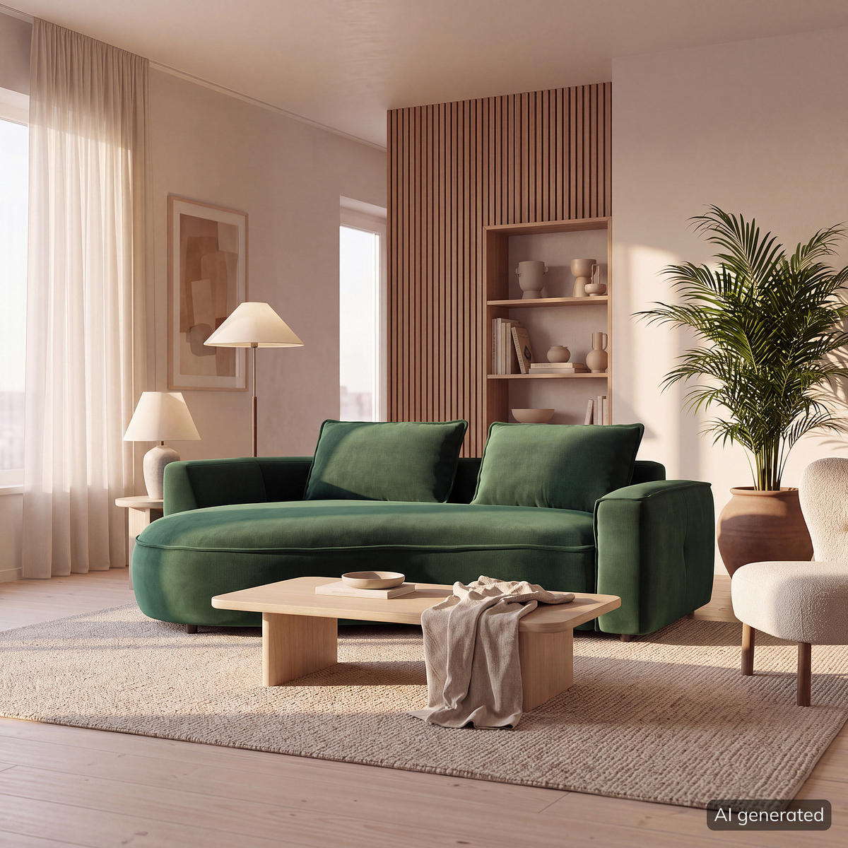 2,5-SITZER SOFA - Dunkelgrün/Schwarz, Kunststoff/Textil (217/82/146cm) - home24