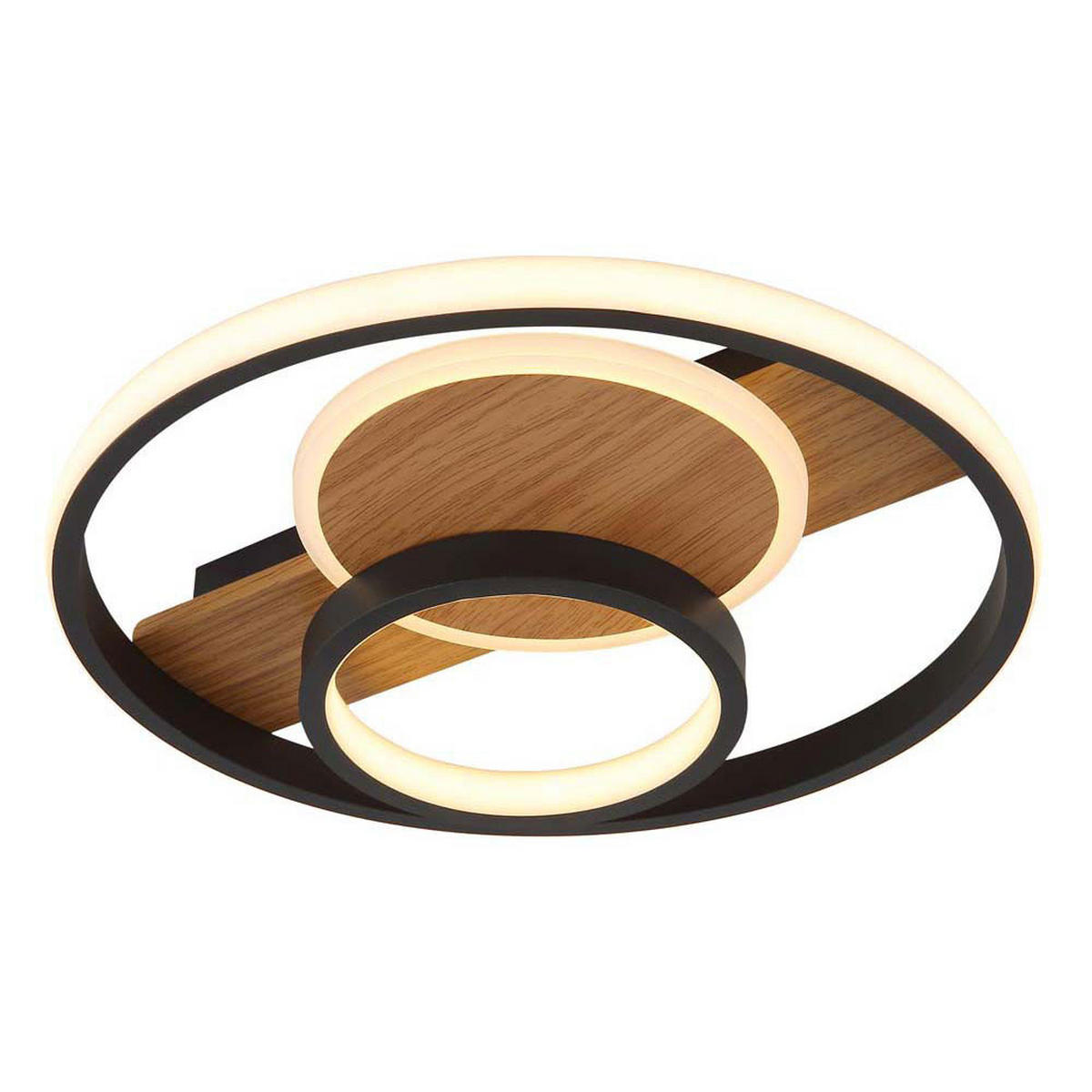 LED DECKENLEUCHTE Metall Braun mit Kristallen - Braun, Metall (34.5/34.5/6cm) - Globo Lighting