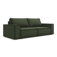 3-SITZER SOFA mit Schlaffunktion Strukturstoff Stoff Grün - Schwarz/Olivgrün, Kunststoff/Textil (255/85/105cm) - LaMiaSofa