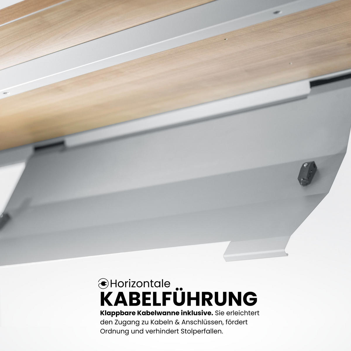 SCHREIBTISCH Serie-R 80/160/74 cm in Buchefarben/Silberfarben - Buchefarben/Silberfarben, Holzwerkstoff (80/160/74cm) - bümö