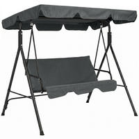 HOLLYWOODSCHAUKEL mit Sitzpolster - Grau, Metall (110/153/172cm) - Outsunny
