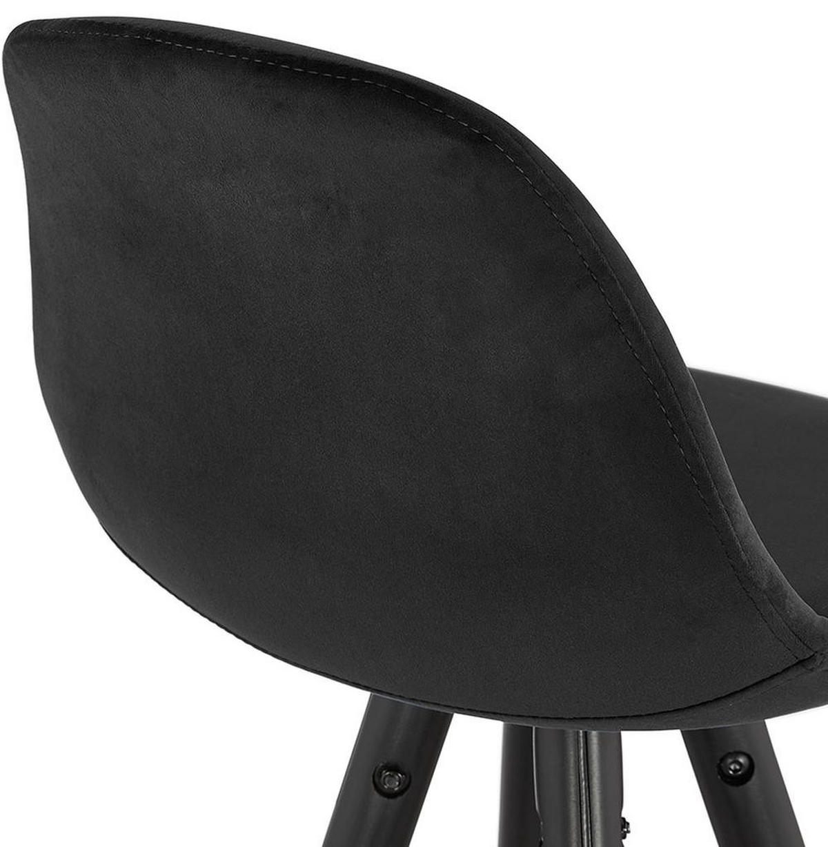 BARHOCKER Samt Holzbeine Sitzhöhe 75cm Eleganter Stil LURALI, Schwarz 41x41x97 cm - Schwarz, Buchenholz/Textil (41/97/41cm) - KADIMA DESIGN
