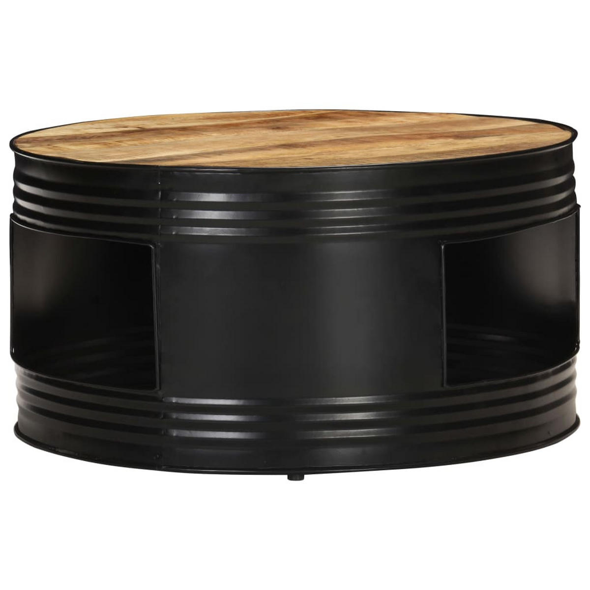 COUCHTISCH Schwarz 68x68x36 cm Raues Mango-Massivholz - Schwarz, Holz (68/68/36cm) - furnicato