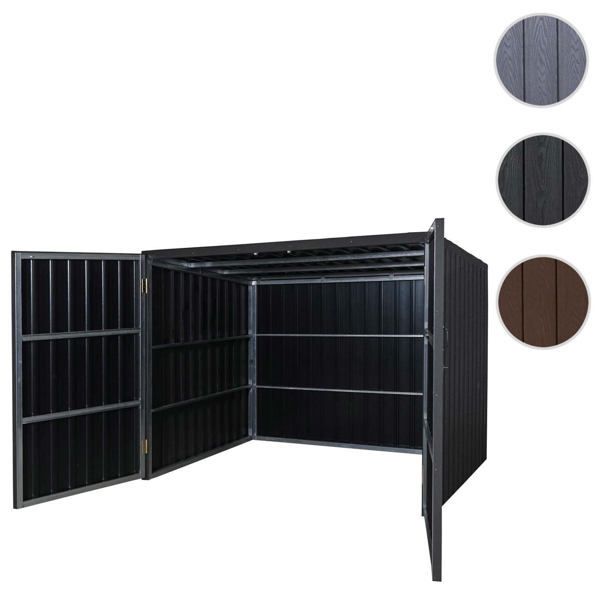 FAHRRADGARAGE 4ER Anthrazit - Anthrazit, Holz (213/172/160cm) - MCW