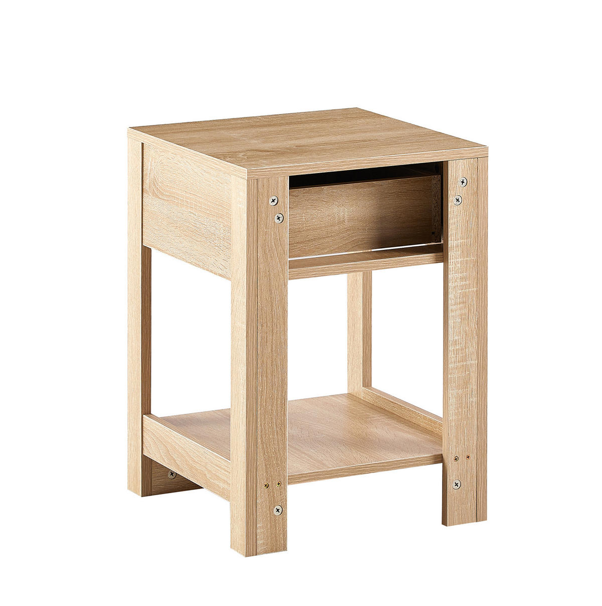 NACHTTISCH 40/40/55 cm Natur aus MDF mit Rattanfront - Hellbraun, Holzwerkstoff (40/55/40cm) - OKWISH