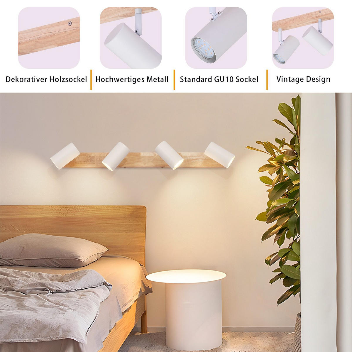 STRAHLER Koblenz 4-flammig 60/10.5/14.5 cm - Braun, Metall (60/10.5/14.5cm) - Nettlife