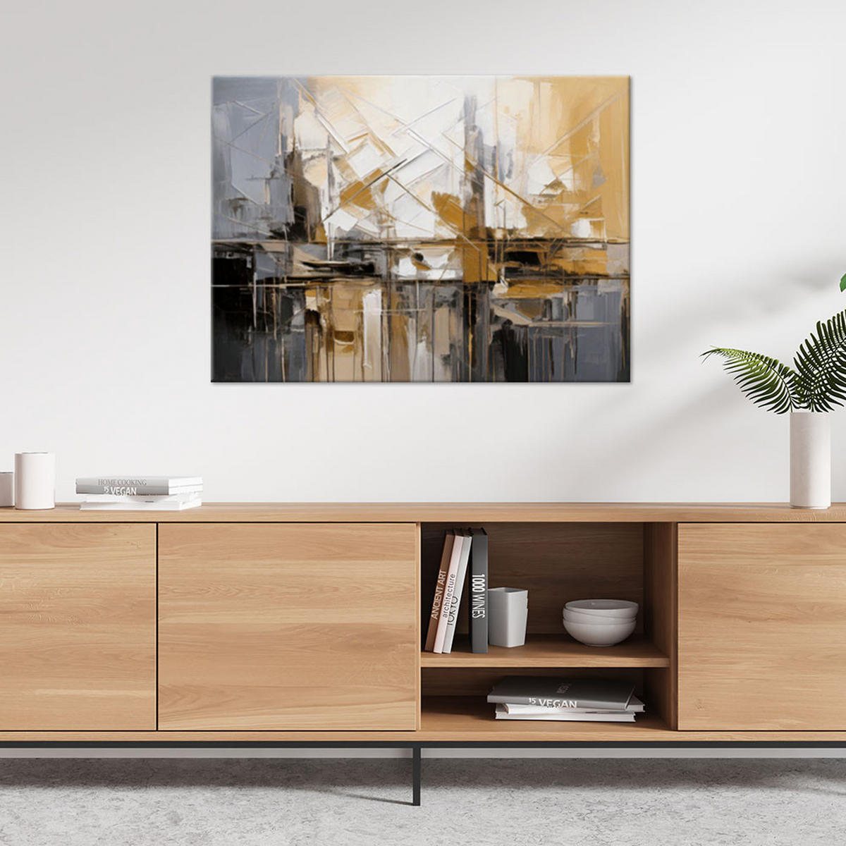 LEINWANDBILD Abstraktion 120x80cm - Goldfarben, Textil (120/80cm) - Feeby