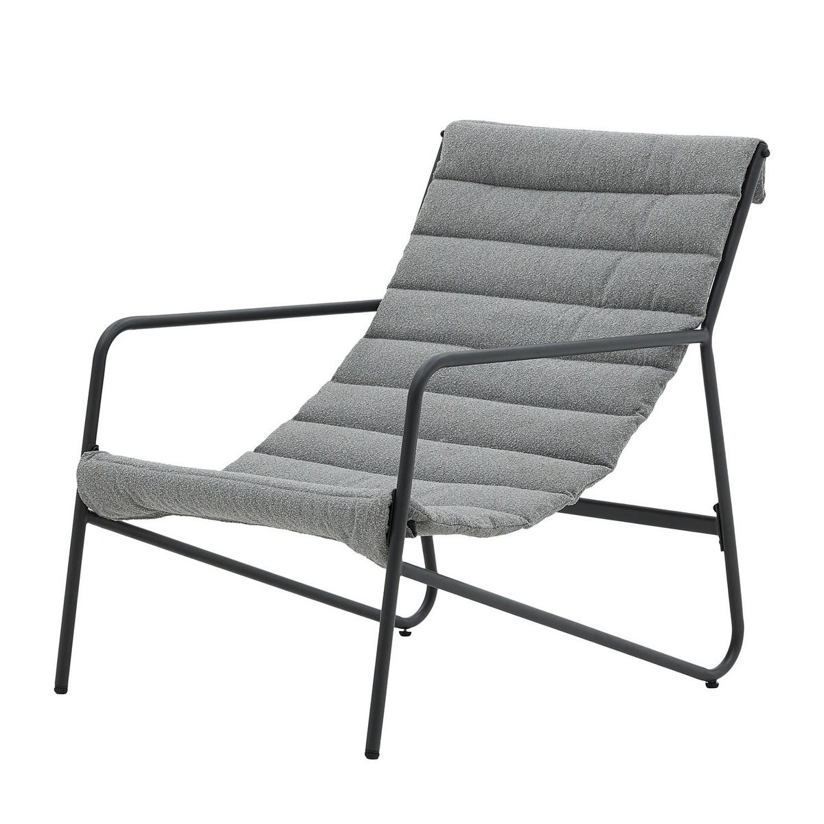 BALKONSET - 3-teilig - Stahl / Bouclé - Anthrazit, Textil/Metall - home24