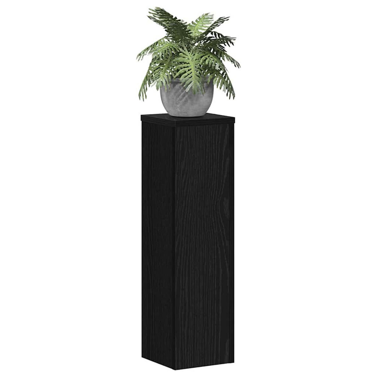 PFLANZENSTÄNDER 2er Set Schwarz Eichen-Optik 17/17/60 Cm - Schwarz, Holzwerkstoff (17/60/17cm) - vidaXL