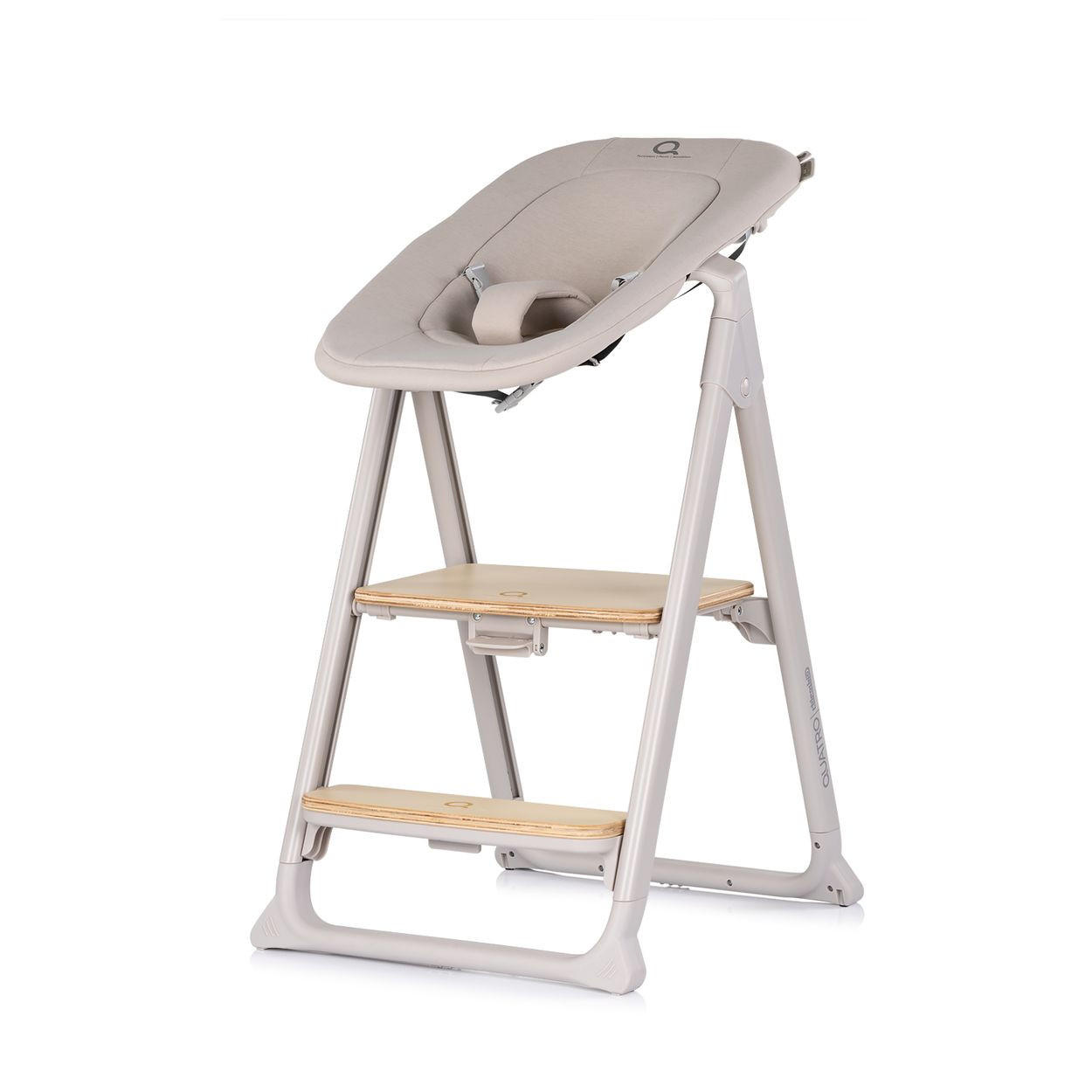 HOCHSTUHL Quatro 4in1 beige Babywippe Lernturm Kinderstuhl Tablett Fußstütze - Beige, Kunststoff (49/95/65cm) - Chipolino